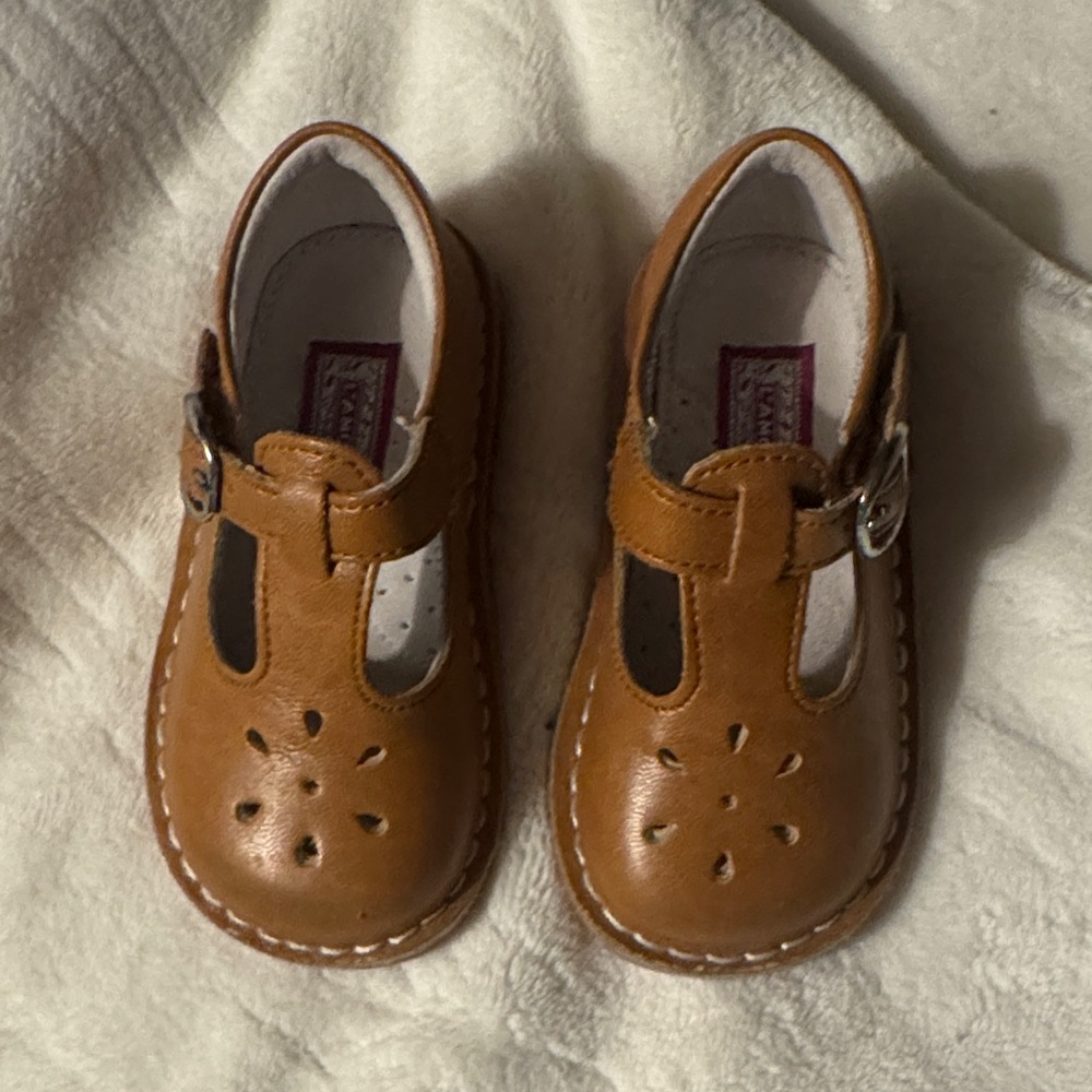 L'Amour Toddler T-Strap Mary Janes - Tan Brown
